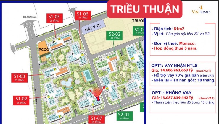 BÁN SHOPHOUSE Căn góc 2 mặt tiền VINHOMES GRAND PARK Giá: 14,255 tỷ CÓ SẴN HỢP ĐỒNG THUÊ 5-10 NĂM - DT: 85,1m2